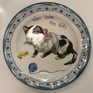 Anthropologie Nathalie Lete Cat and Mouse Dinner Plate